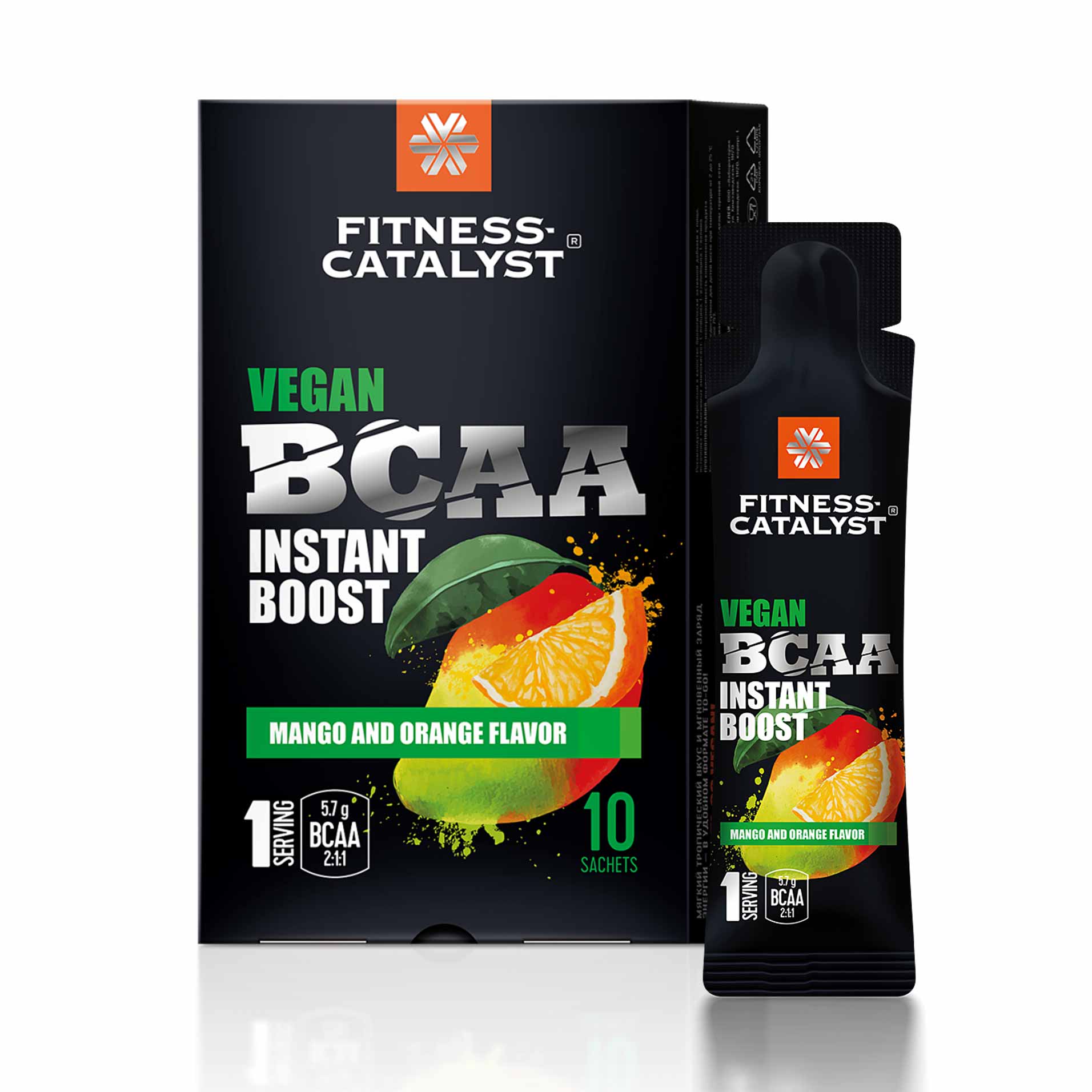 Быстрорастворимый комплекс веганских BCAA (апельсин-манго) - Fitness Catalyst